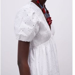 ZARA OPENWORK EMBROIDERED DRESS Size Small
